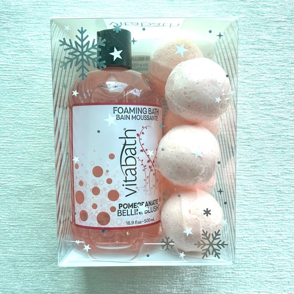 VITABATH foaming bath and bath fizzies /pomegranate bellini blush - Picture 1 of 2